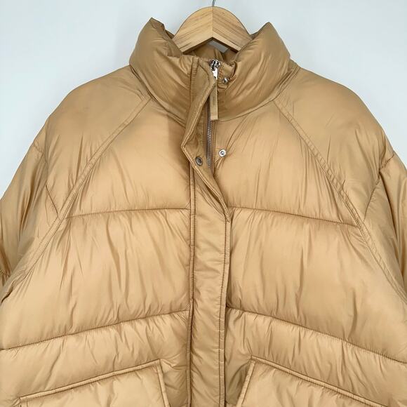 Abercrombie & Fitch Oversized Utility Puffer Jacket, Light Brown/ Tan NWT - Picture 6 of 13